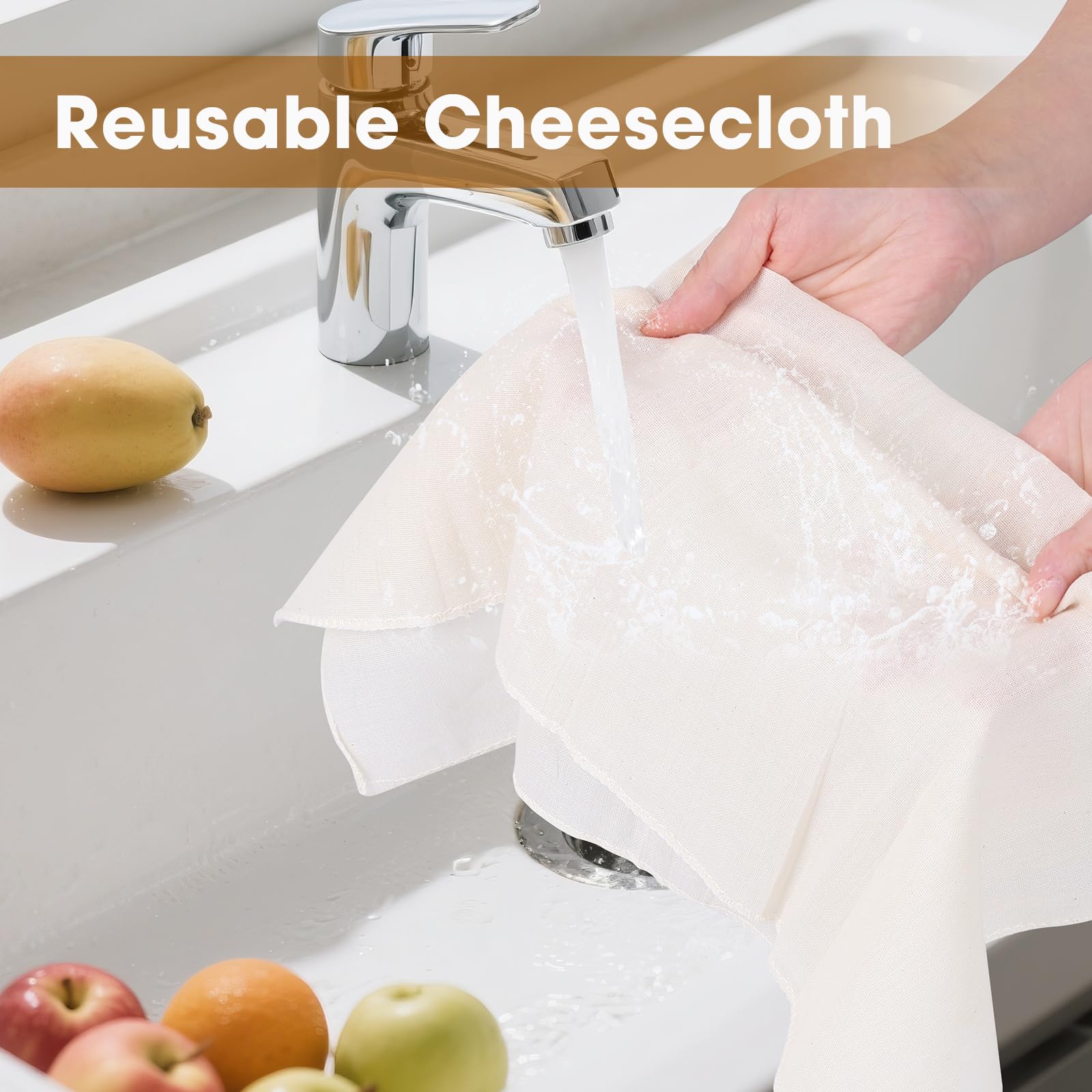 FUMILE unbleached cheese cloth perfect for plant-based milks and coffee filtration