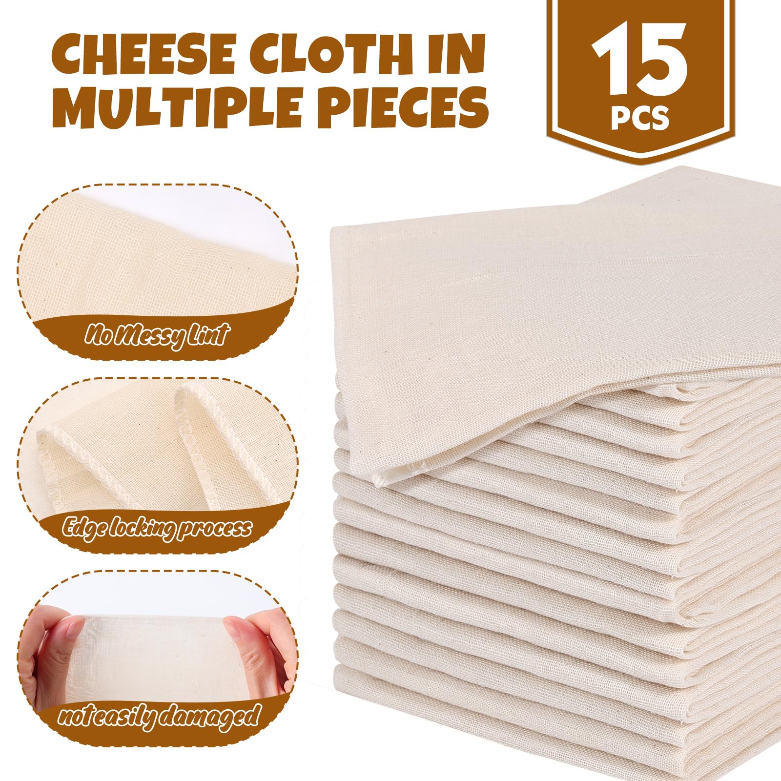 FUMILE cheese cloth multi-use kitchen essential for straining, cheese, juices and broths