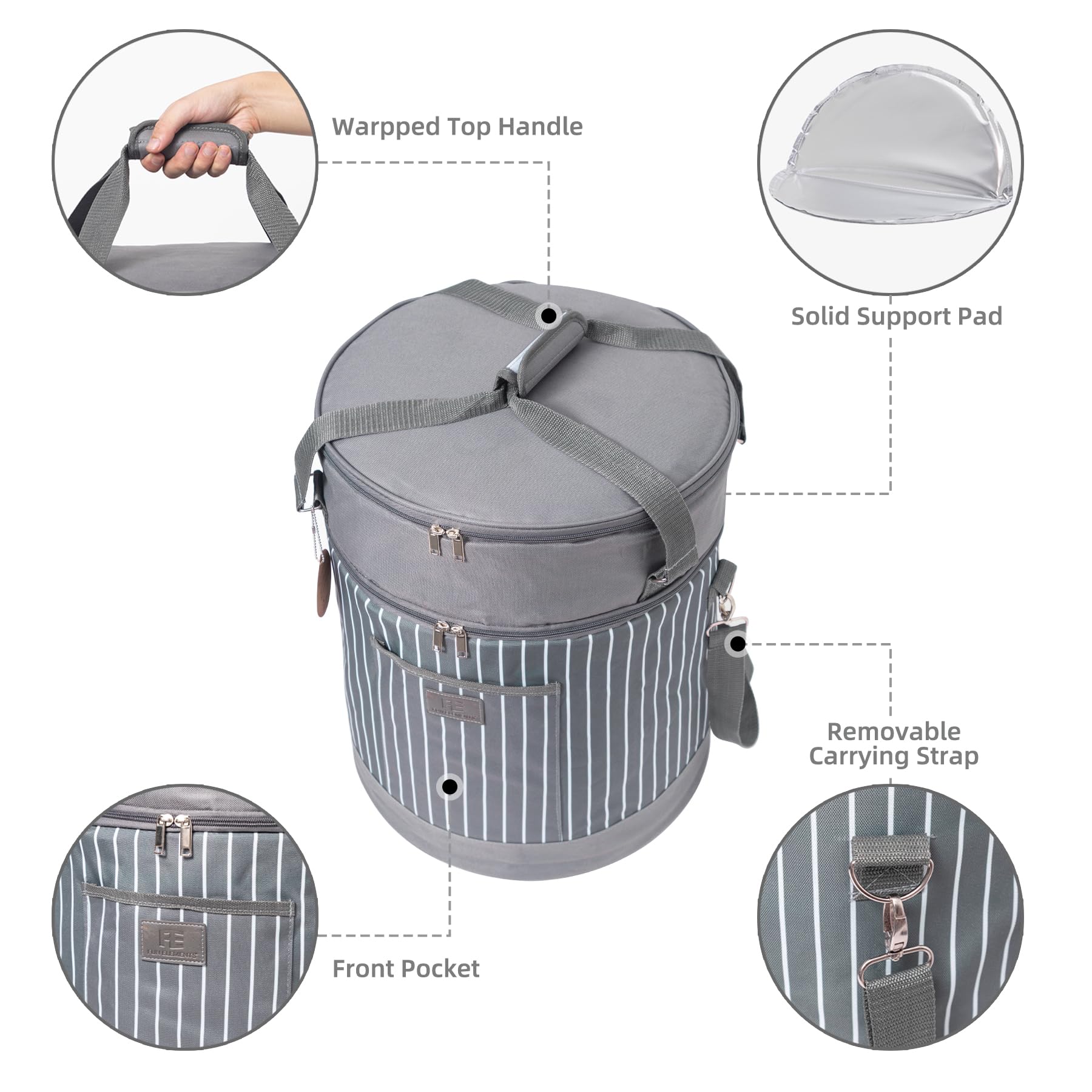 Fun Elements double-layer carrier with removable strap for versatile carrying.