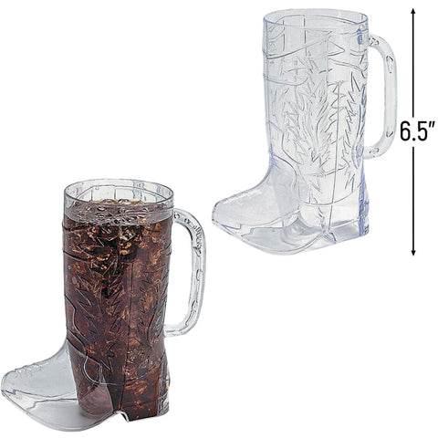 12-pack display of Fun Express boot cups ready for celebration.