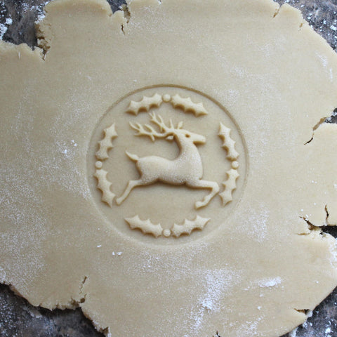Fun Food Tools cookie stamp in use on gingerbread for a crisp impression.
