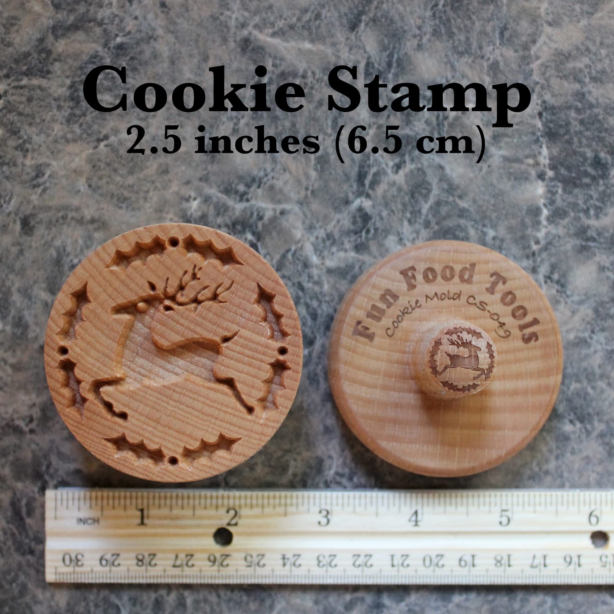 Fun Food Tools wooden stamp finished with food-grade oil for durability.