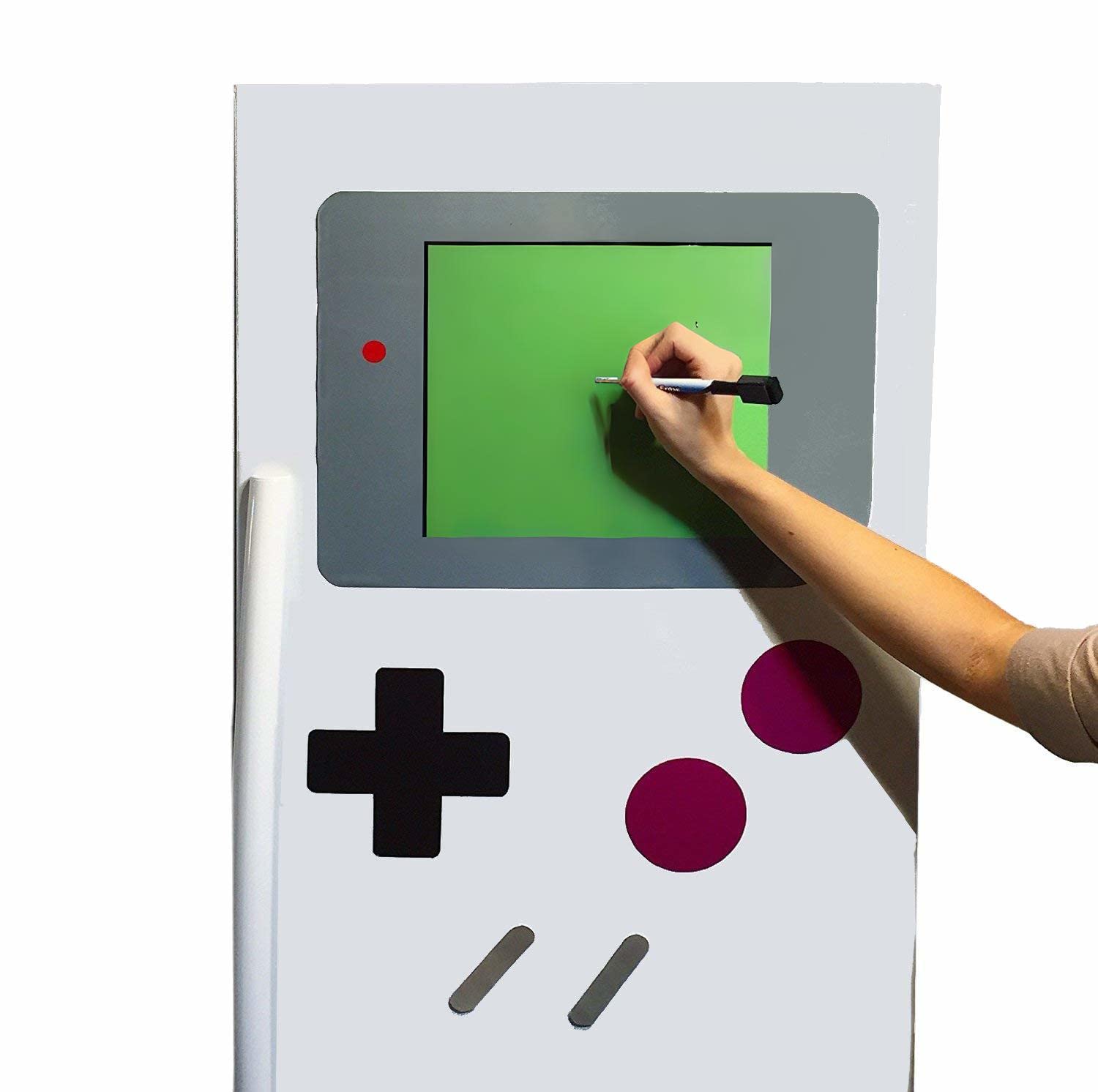 FridgeBoy magnet with D pad on fridge for quick game inspired control