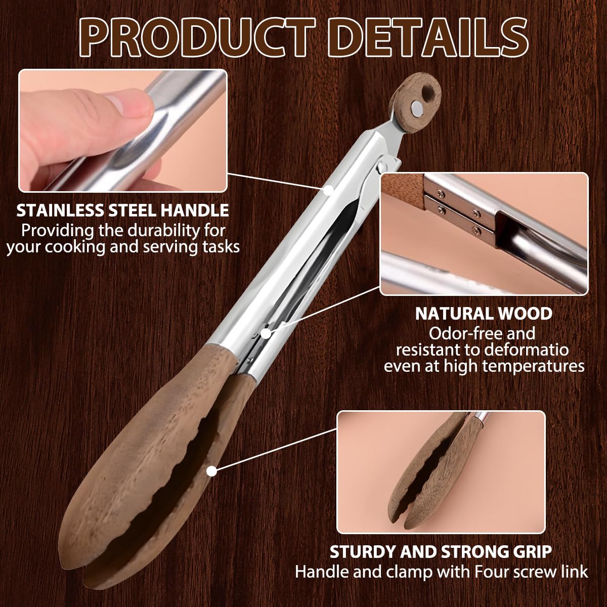 FunApricity grilling tongs ideal for salmon and hot foods on the grill