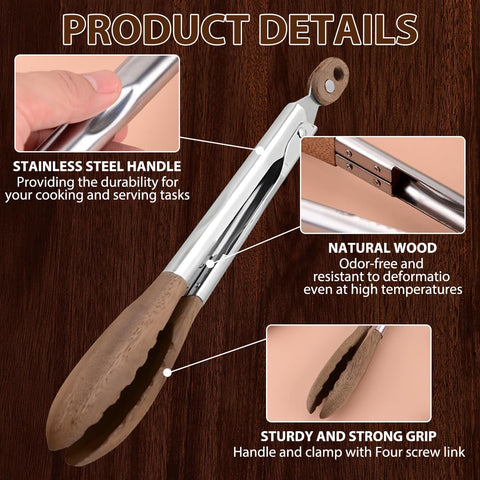 FunApricity grilling tongs ideal for salmon and hot foods on the grill
