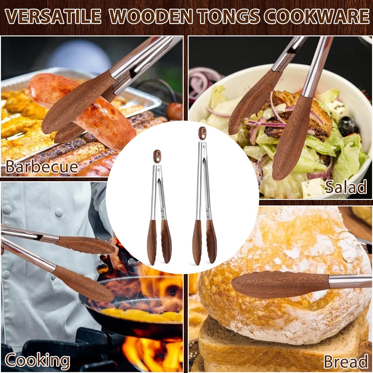 FunApricity salad buffets tongs designed for easy serving