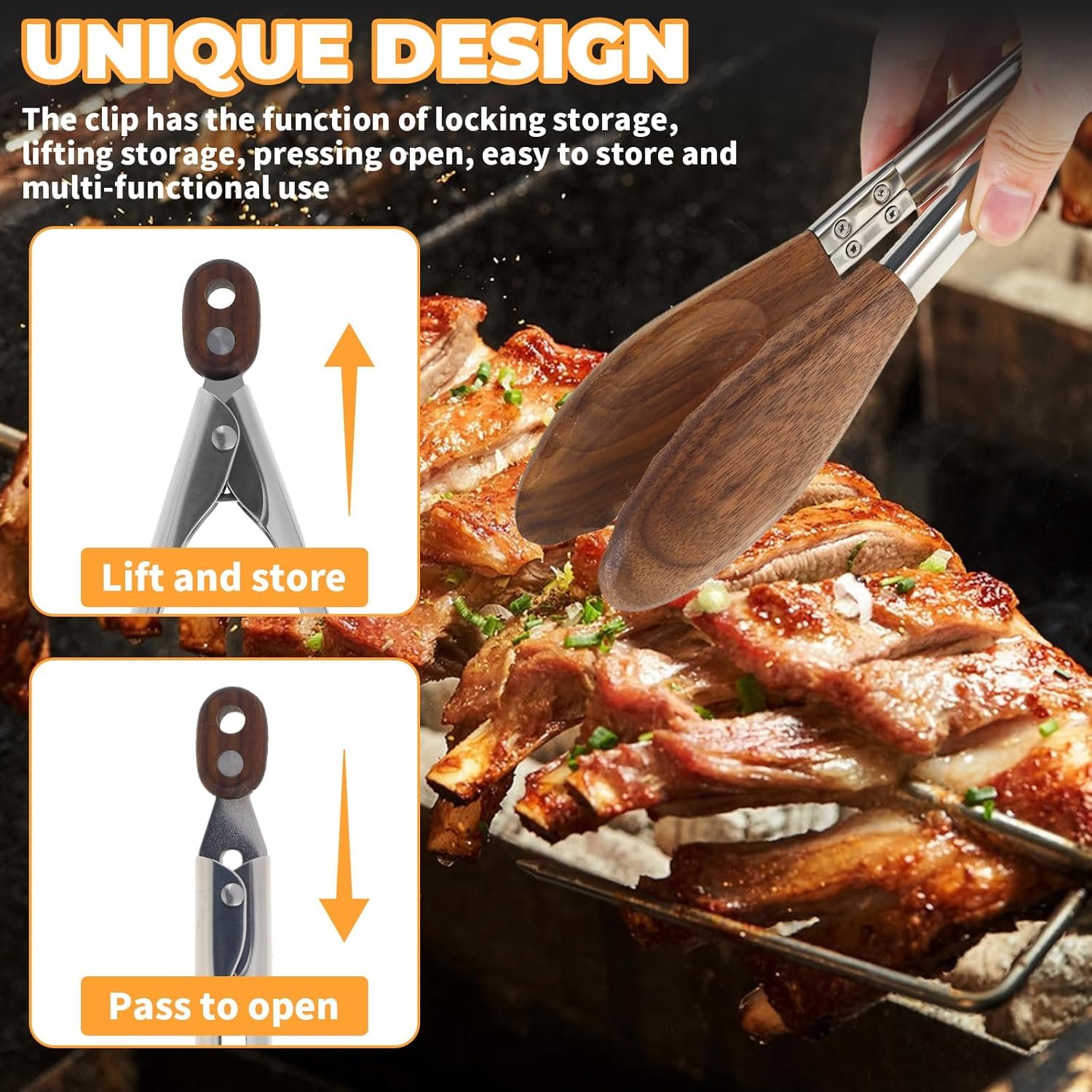 FunApricity tongs show a smooth locking mechanism for compact storage