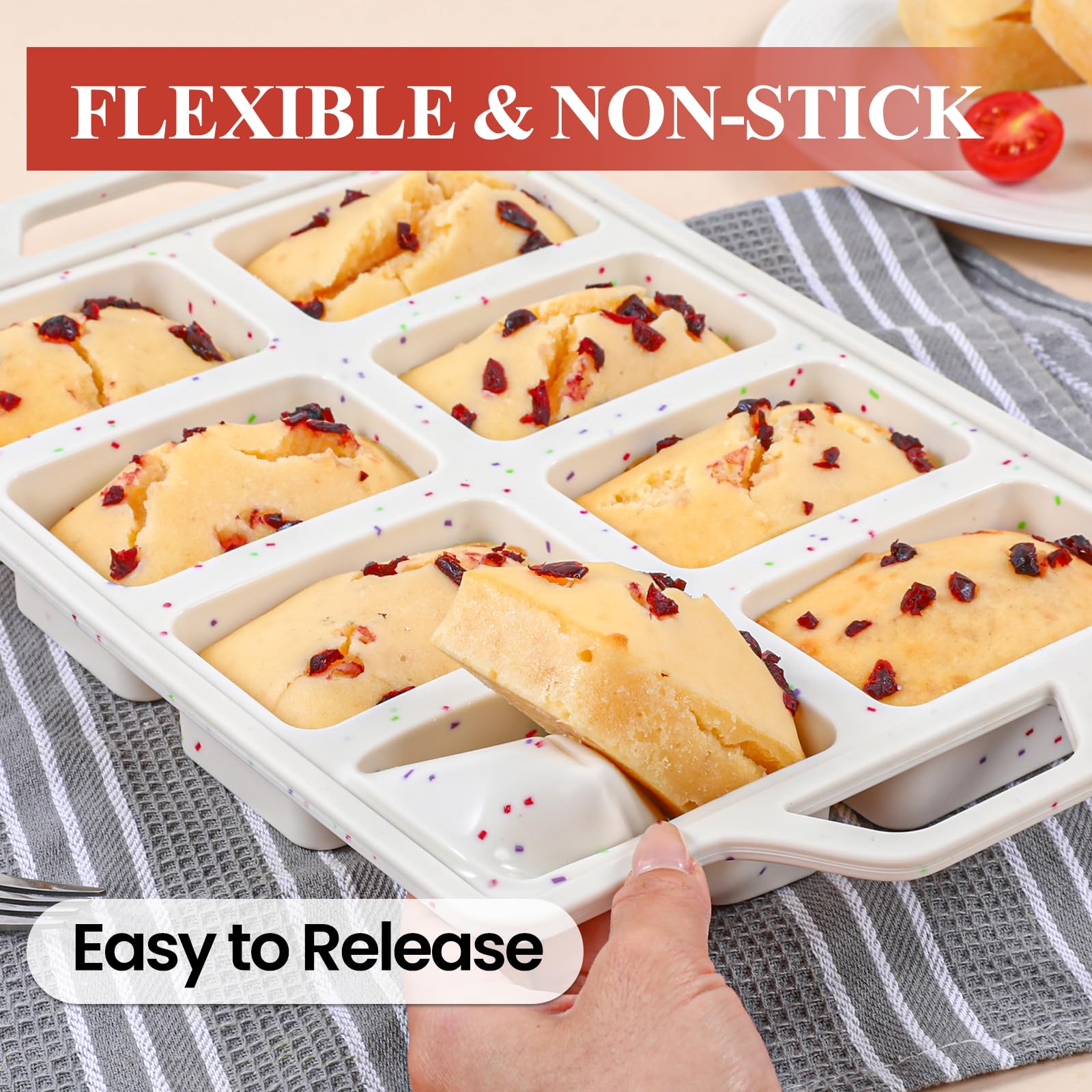 FUNBAKY eight-cavity mini loaf pan ideal for individual servings