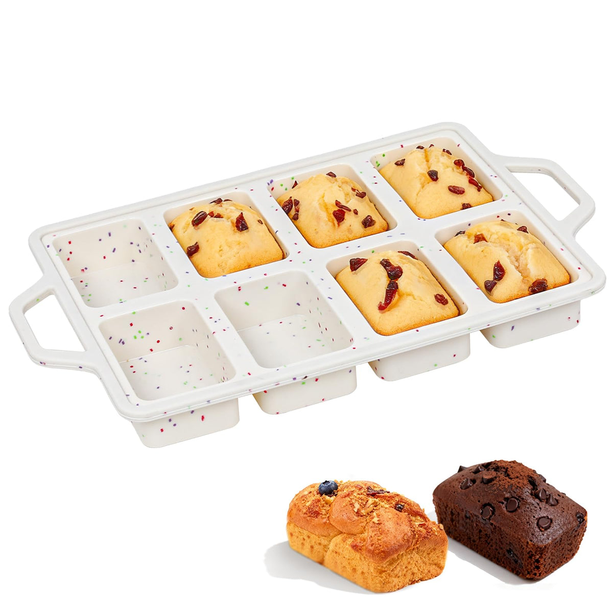 FUNBAKY metal reinforced silicone mini loaf pan with edge stability for steady baking