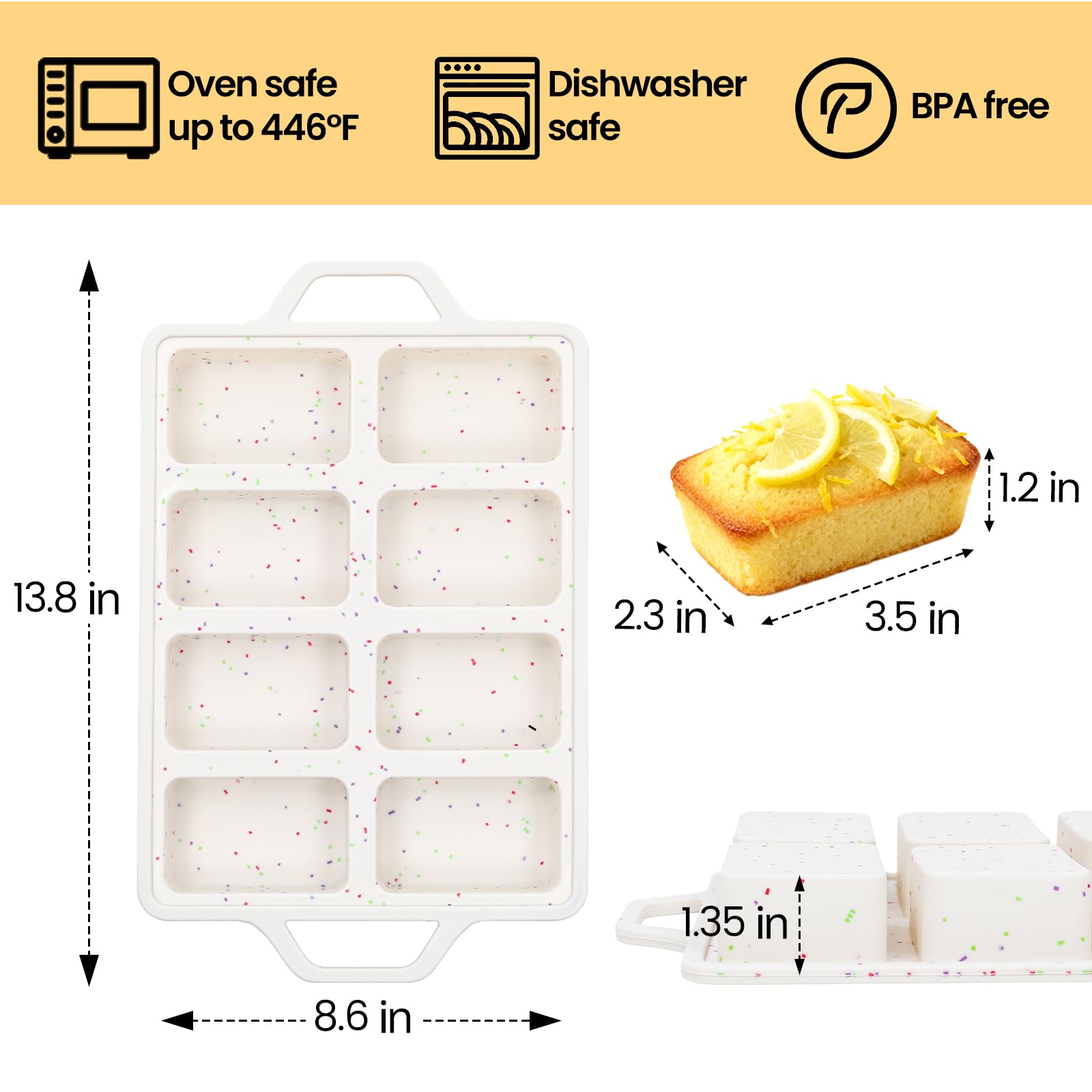 FUNBAKY mini loaf pan nonstick release for quick, clean loaf removal