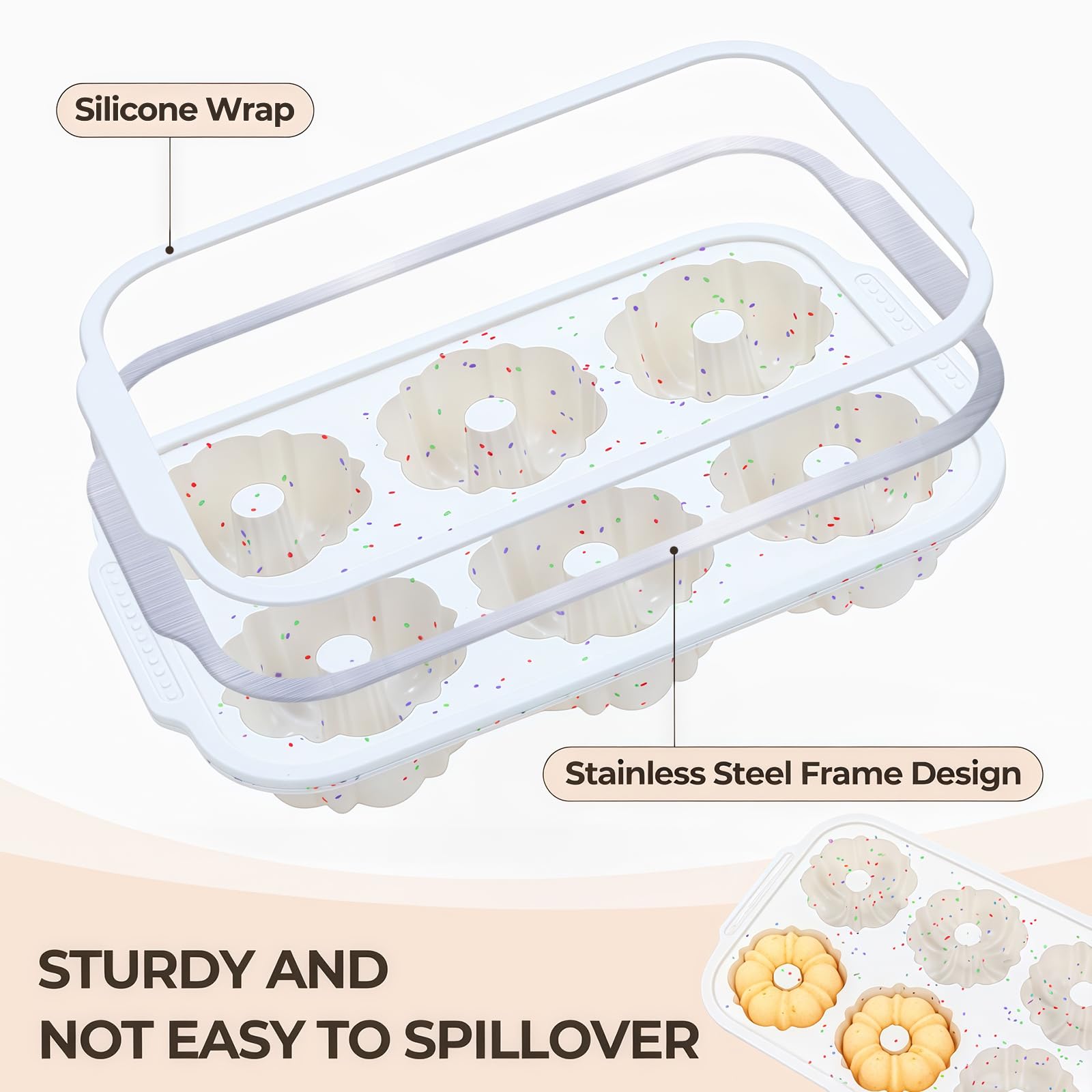 FUNBAKY nonstick coating ensures clean release from molds.