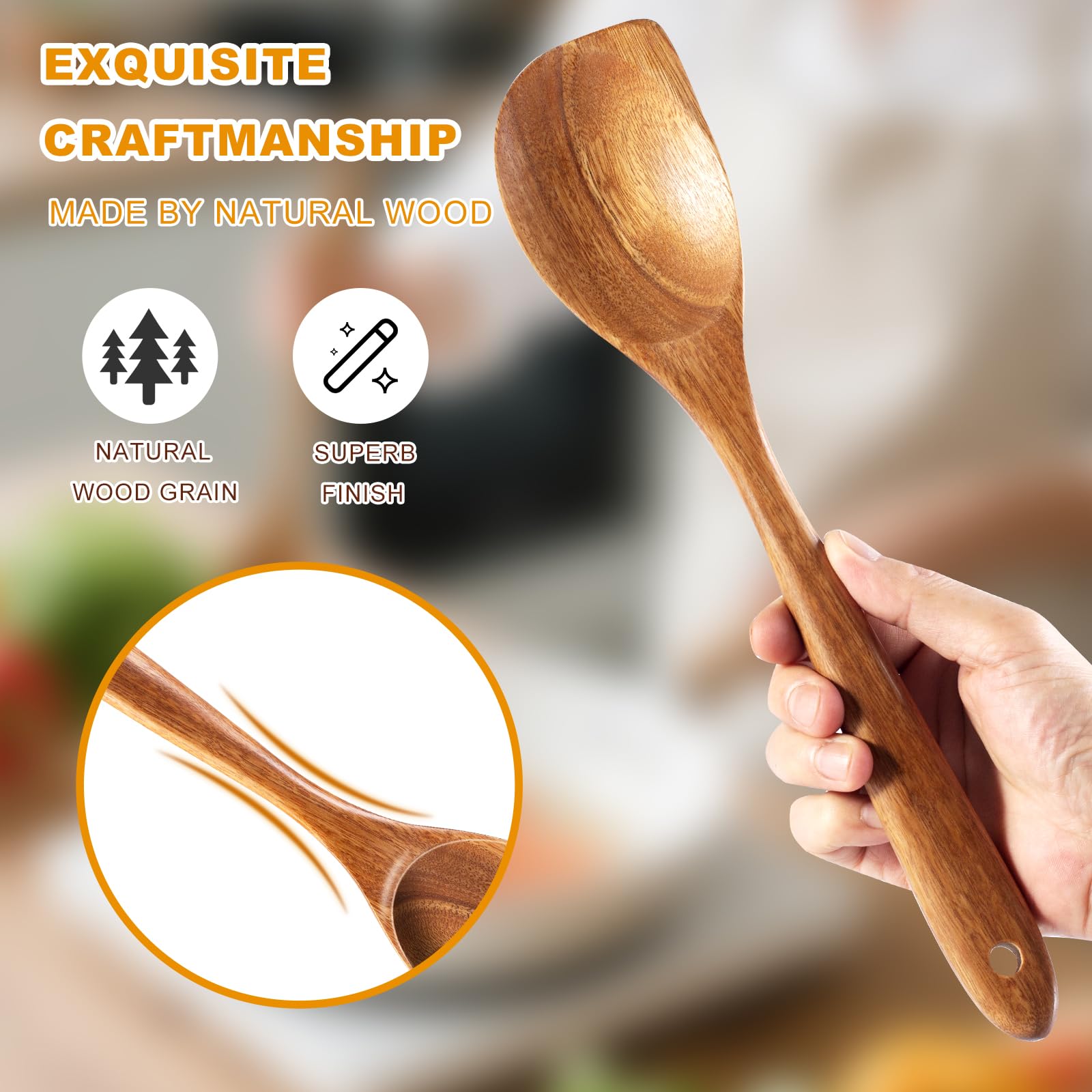FunCee Acacia Spoons stylish addition to any rustic or modern kitchen