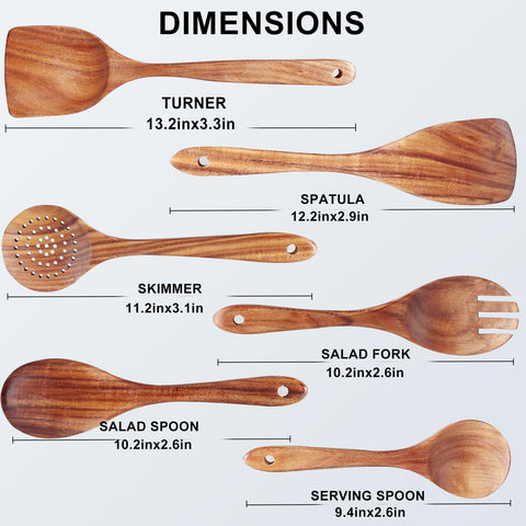 FunCee teak spoons heat-resistant design withstands high-heat cooking.