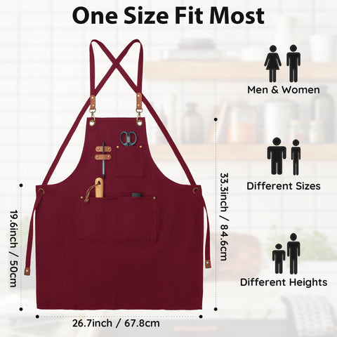 FunChaos apron with brass hardware and leather trims for premium detail