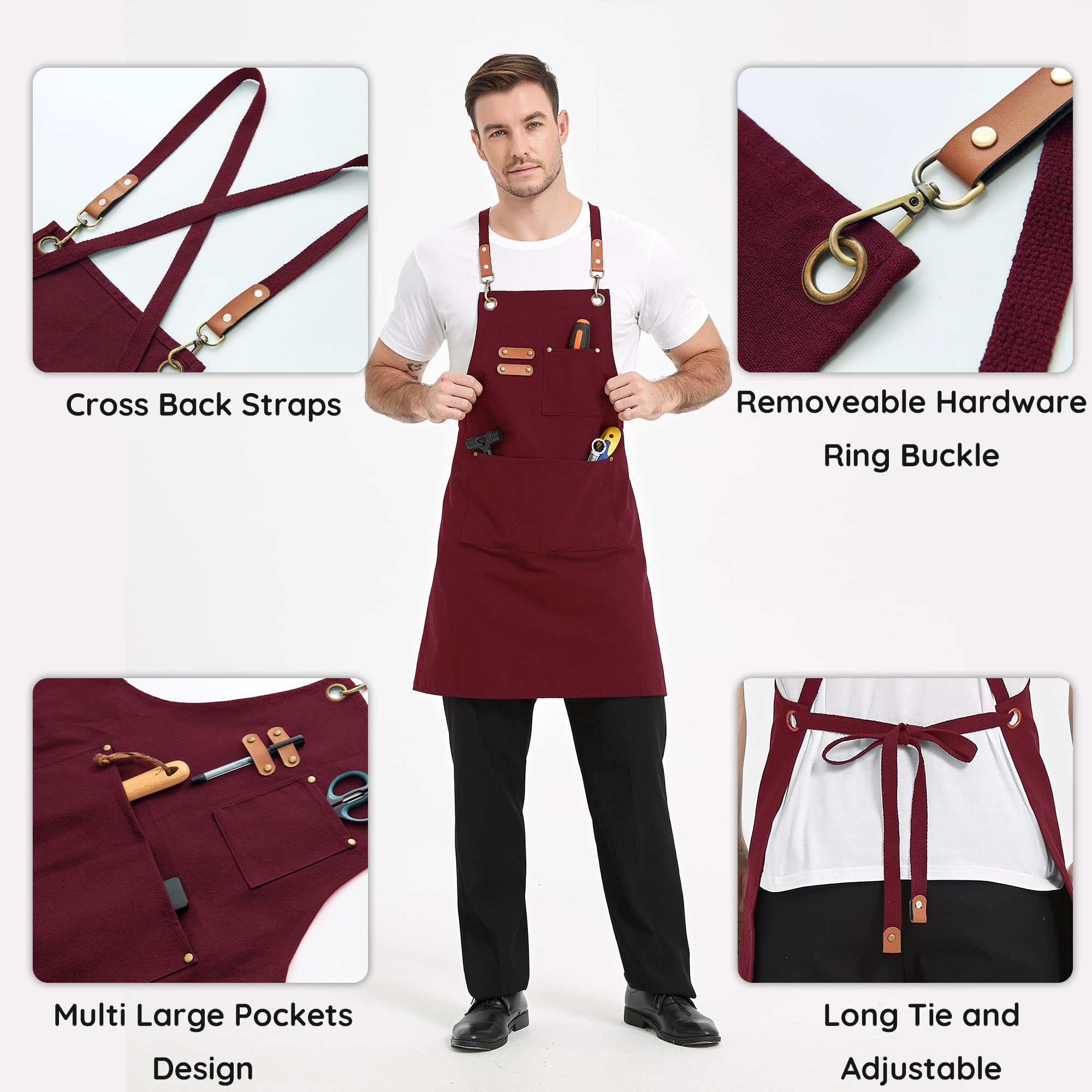 FunChaos durable canvas apron resists stains and wear