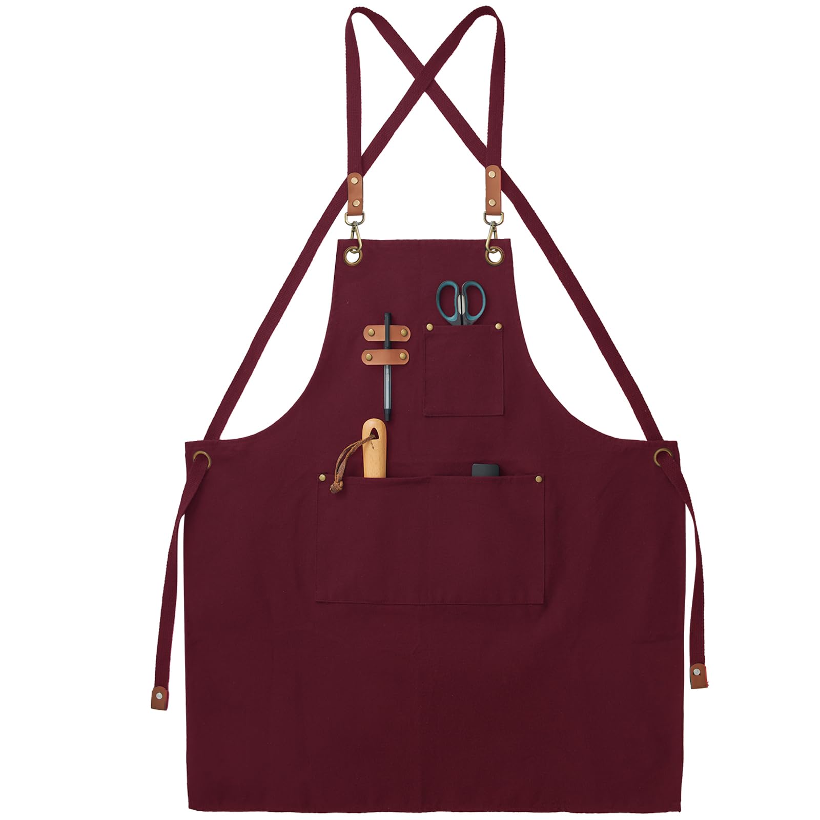 FunChaos canvas apron cross-back design for all-day comfort