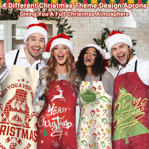 FunChaos Xmas apron featuring bells and candy, great for holiday baking