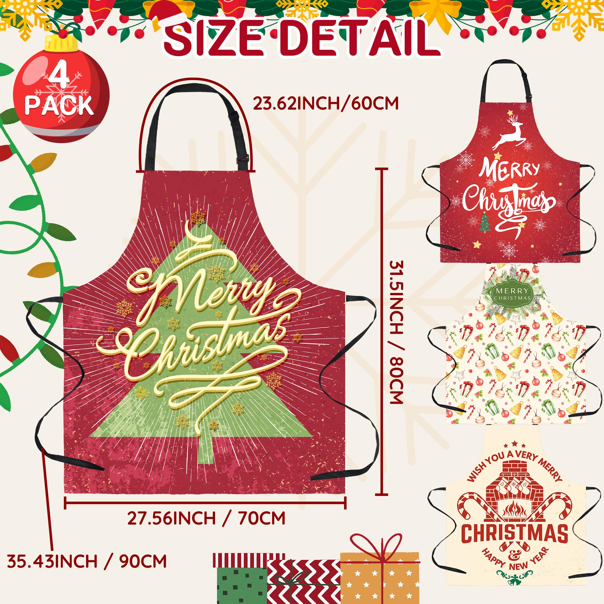 FunChaos Christmas apron with socks motif for mess-free cooking