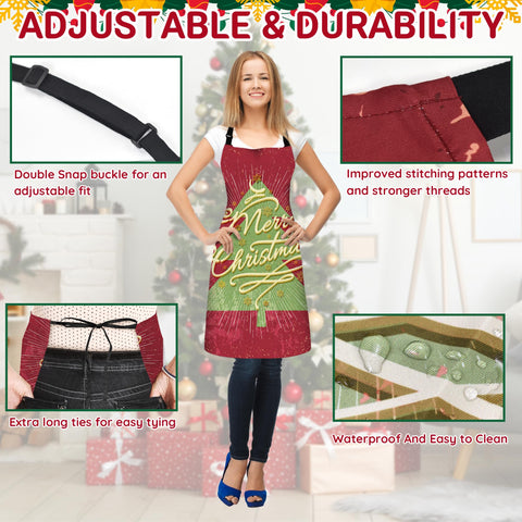 FunChaos Xmas apron with warm words design for holiday meal prep