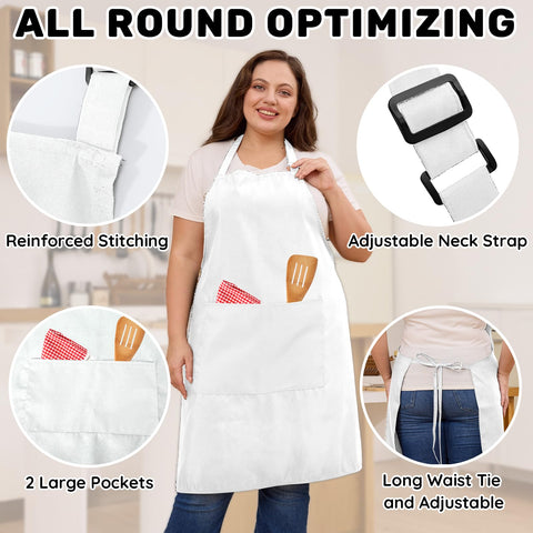 FunChaos plus-size apron adjustable neck strap and long back strap for flexible sizing