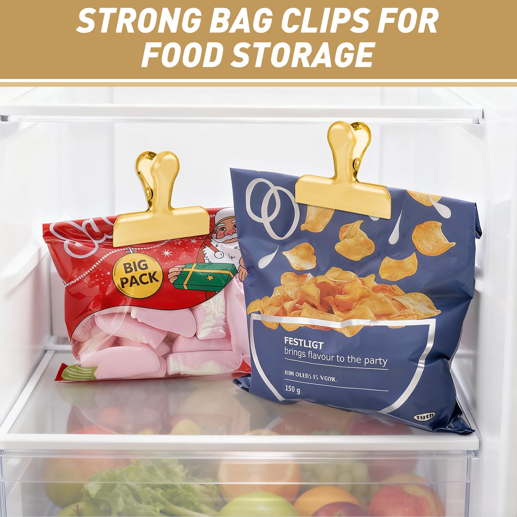 FUNFERY clip-on shelf keeps chips organized and visible