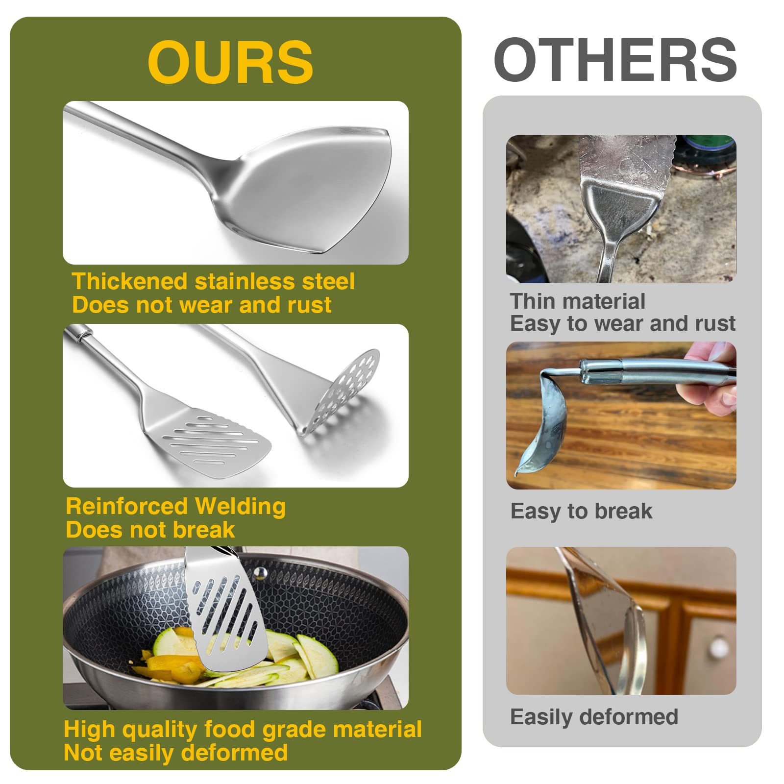 Fungun 28pc slotted-spoon drains sauces neatly for serving.