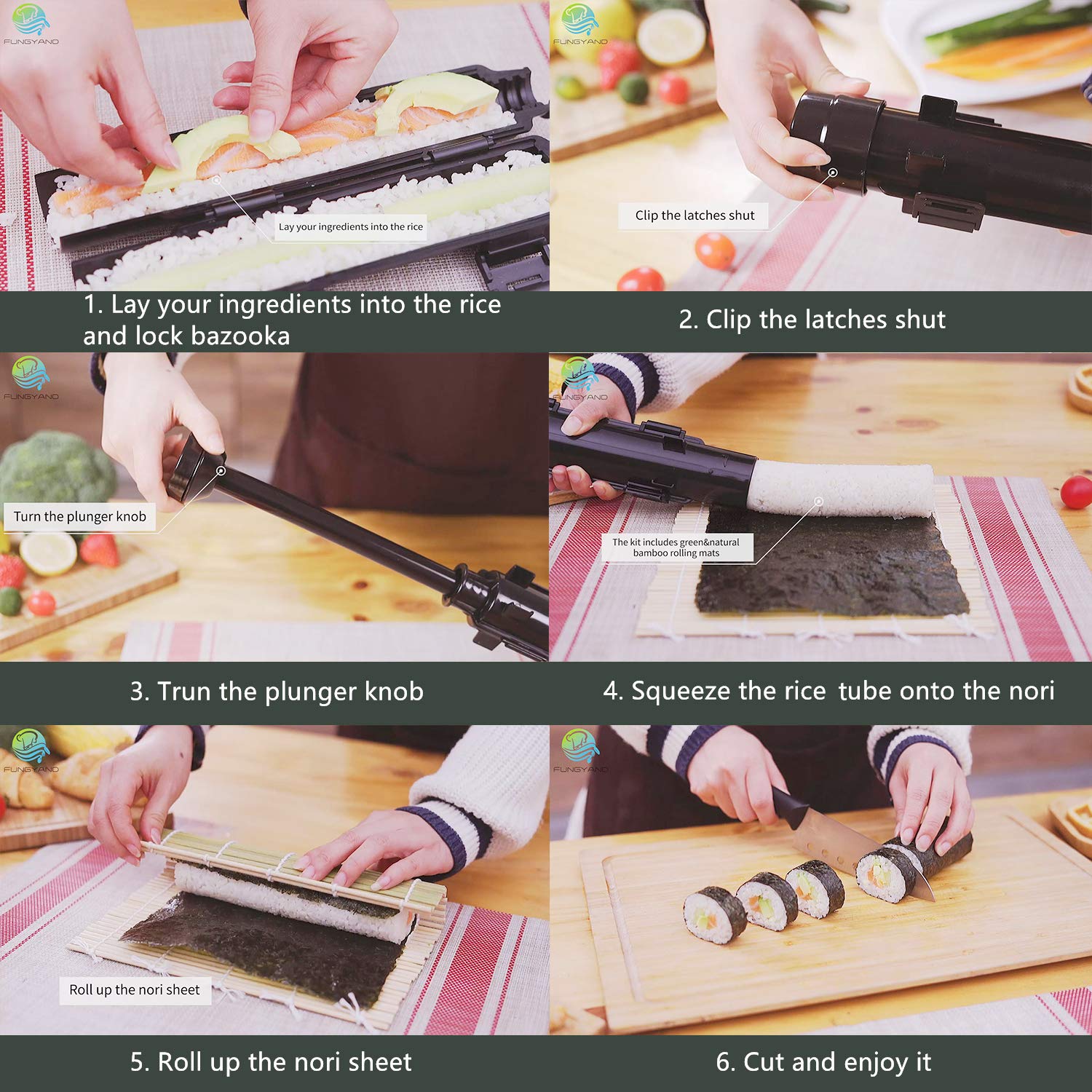FUNGYAND bamboo chopstick holders keep serving area neat.