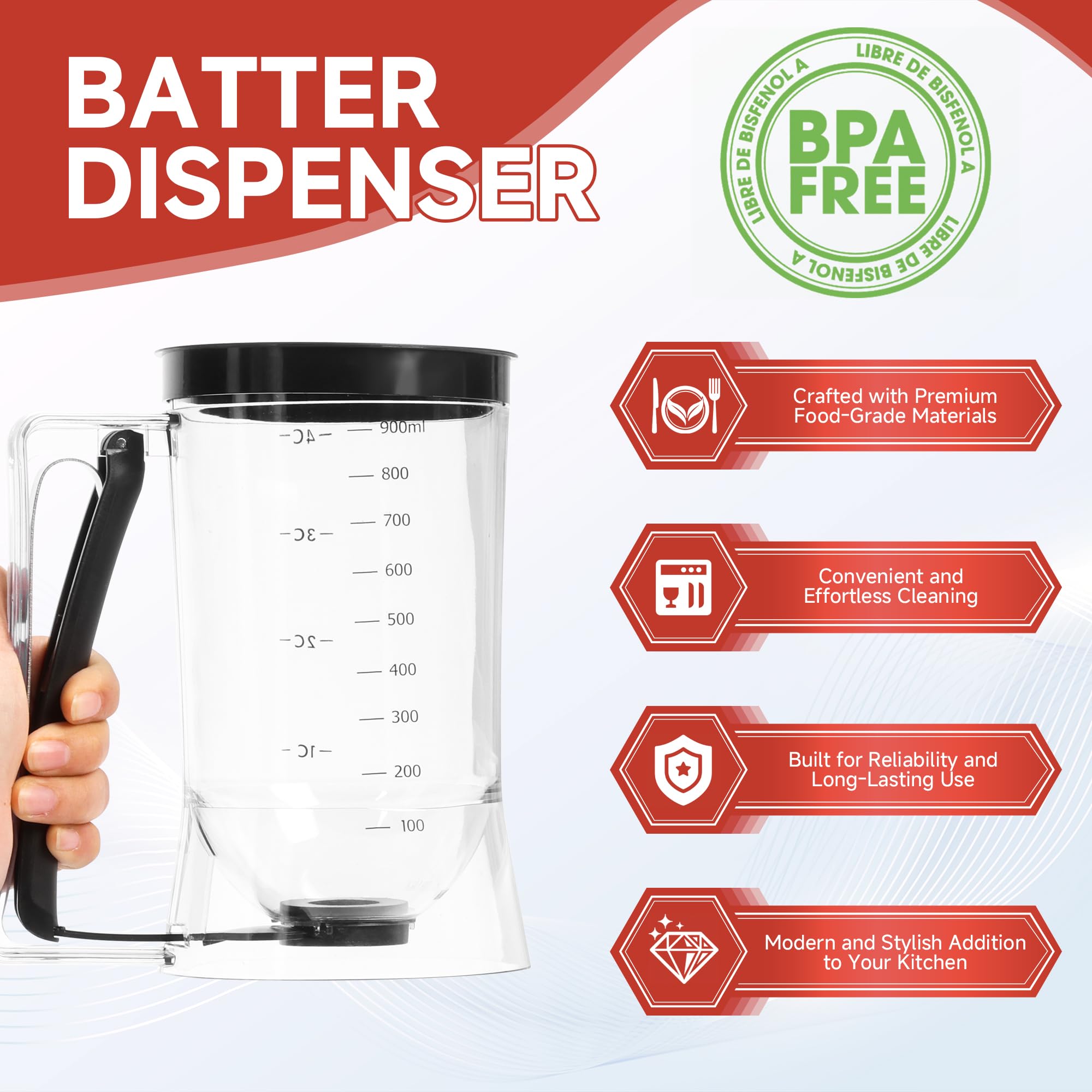 FUNGYAND 4-Cup Capacity helps bake multiple servings without refills.