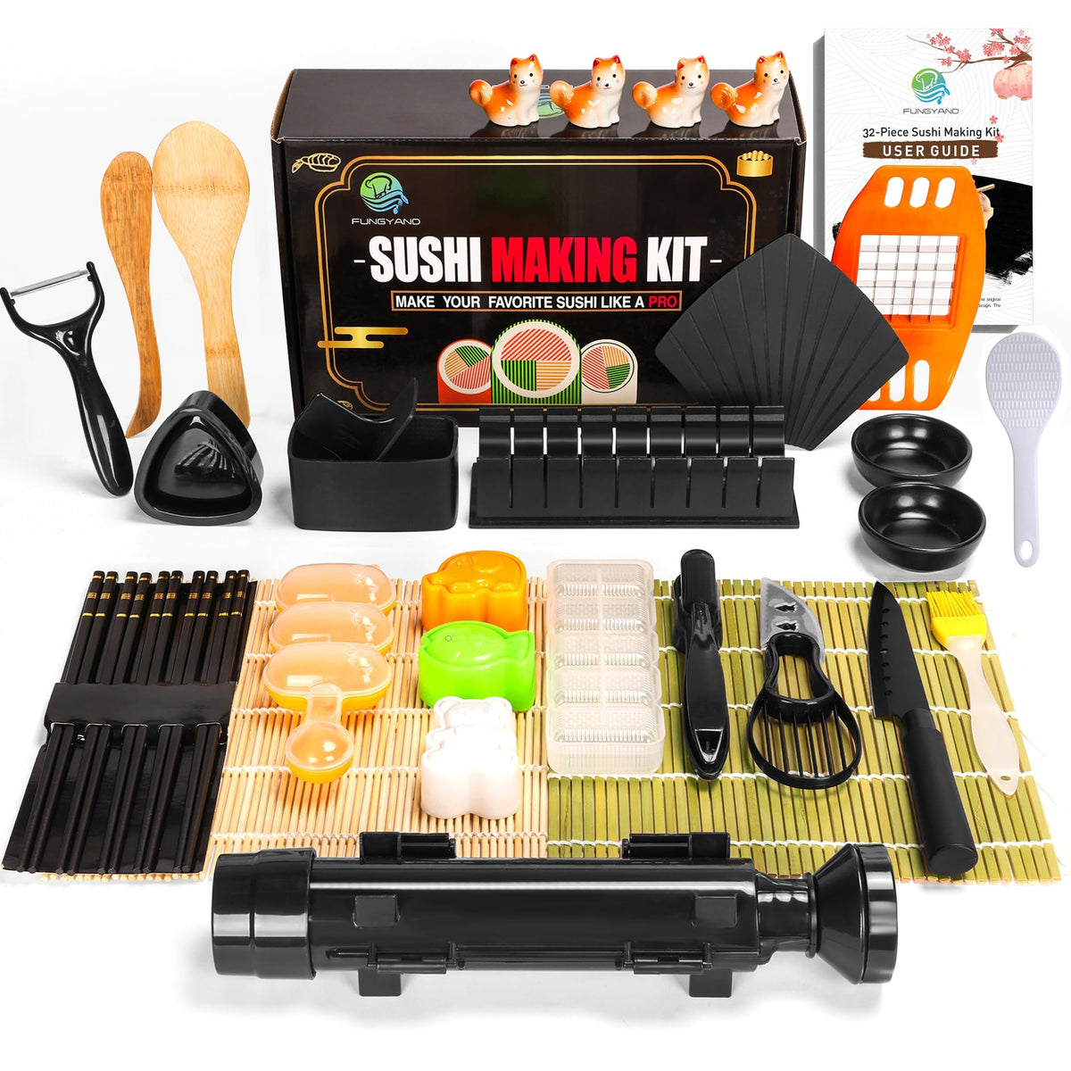 FUNGYAND sushi bazooka roller for easy, consistent rolls.