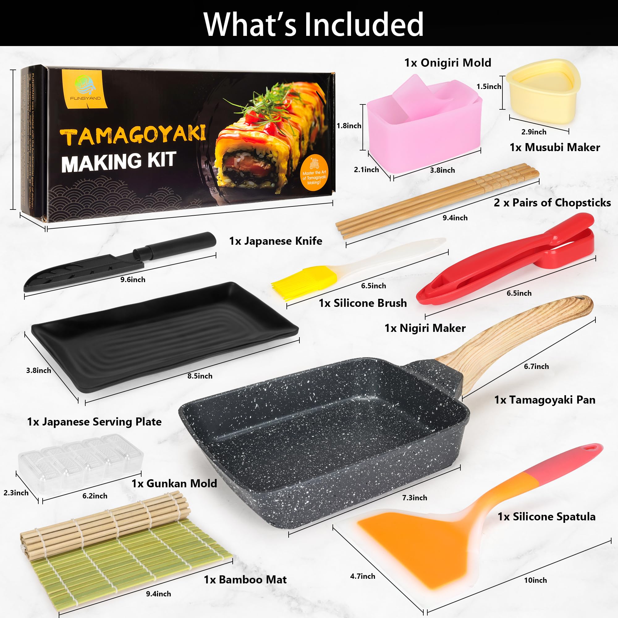 FUNGYAND Tamagoyaki pan interior nonstick coating for easy release