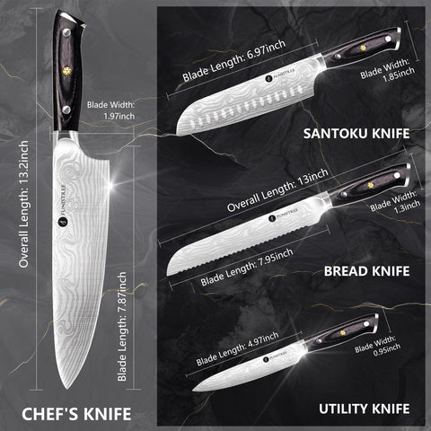 Funistree 7-inch Santoku knife for versatile chopping and mincing.