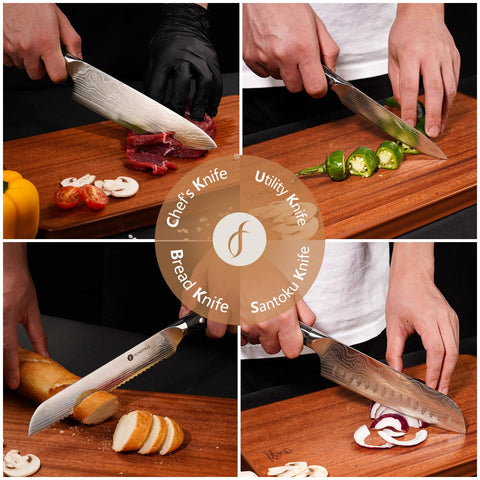 Funistree 8-inch chef knife for precise slicing of meats and produce.