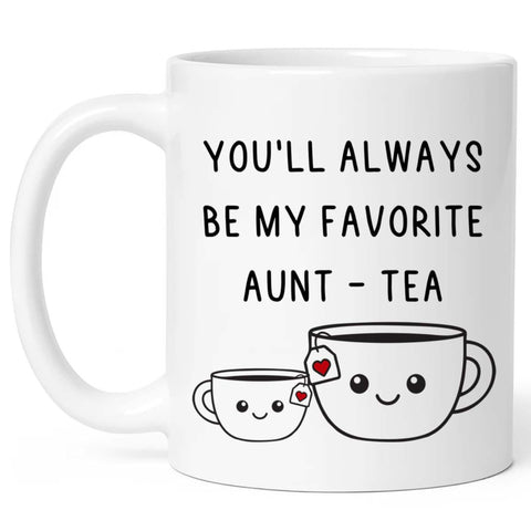FUNITZ Aunt tea cup with double-sided print for everyday gifting