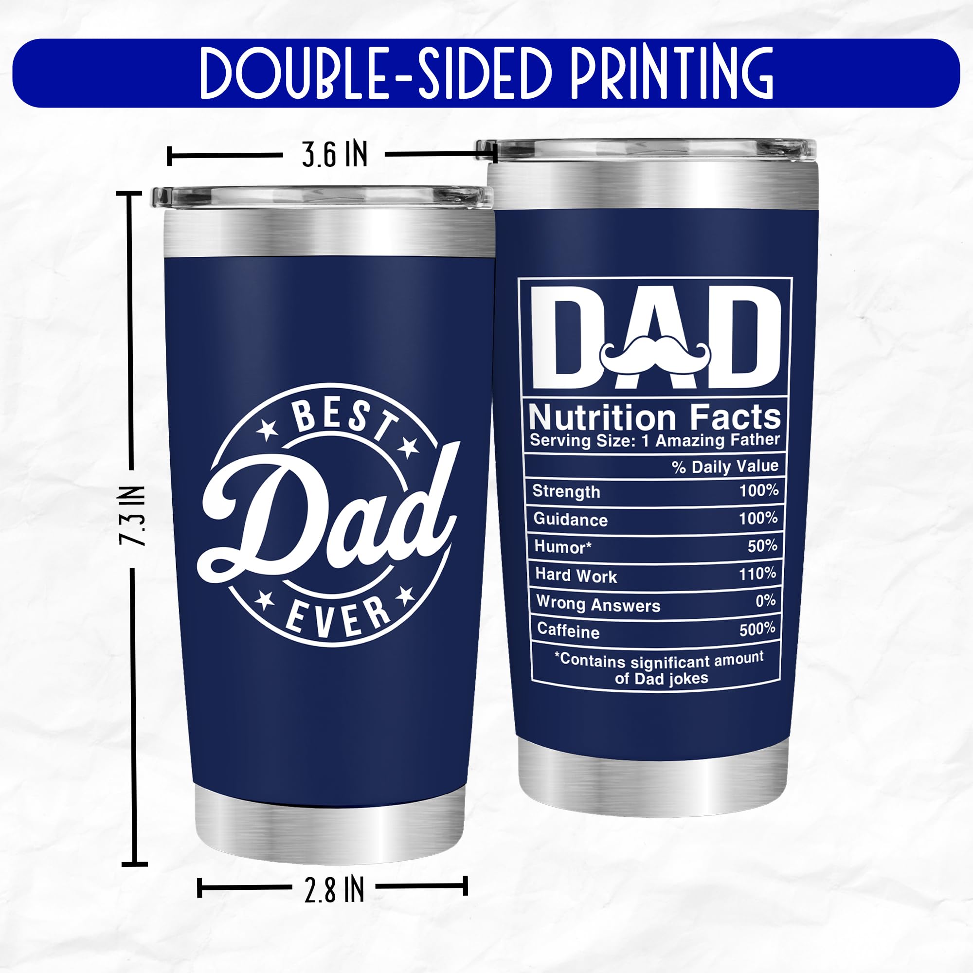 FUNITZ best dad tumbler with handle for easy travel and daily use.
