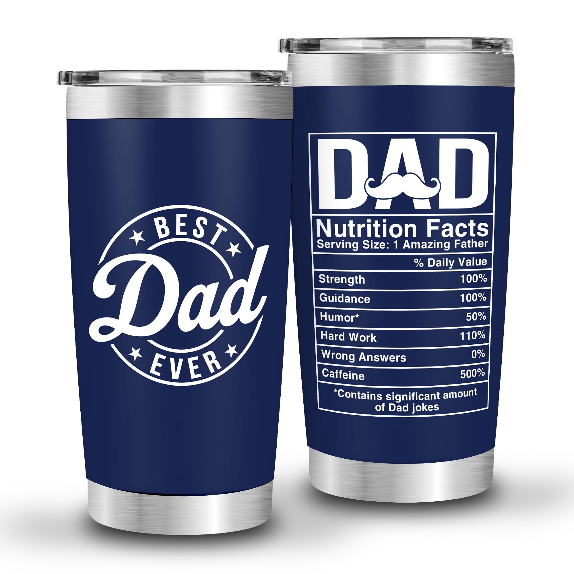 FUNITZ Christmas gift dad tumbler close-up highlights premium finish and sleek handle.