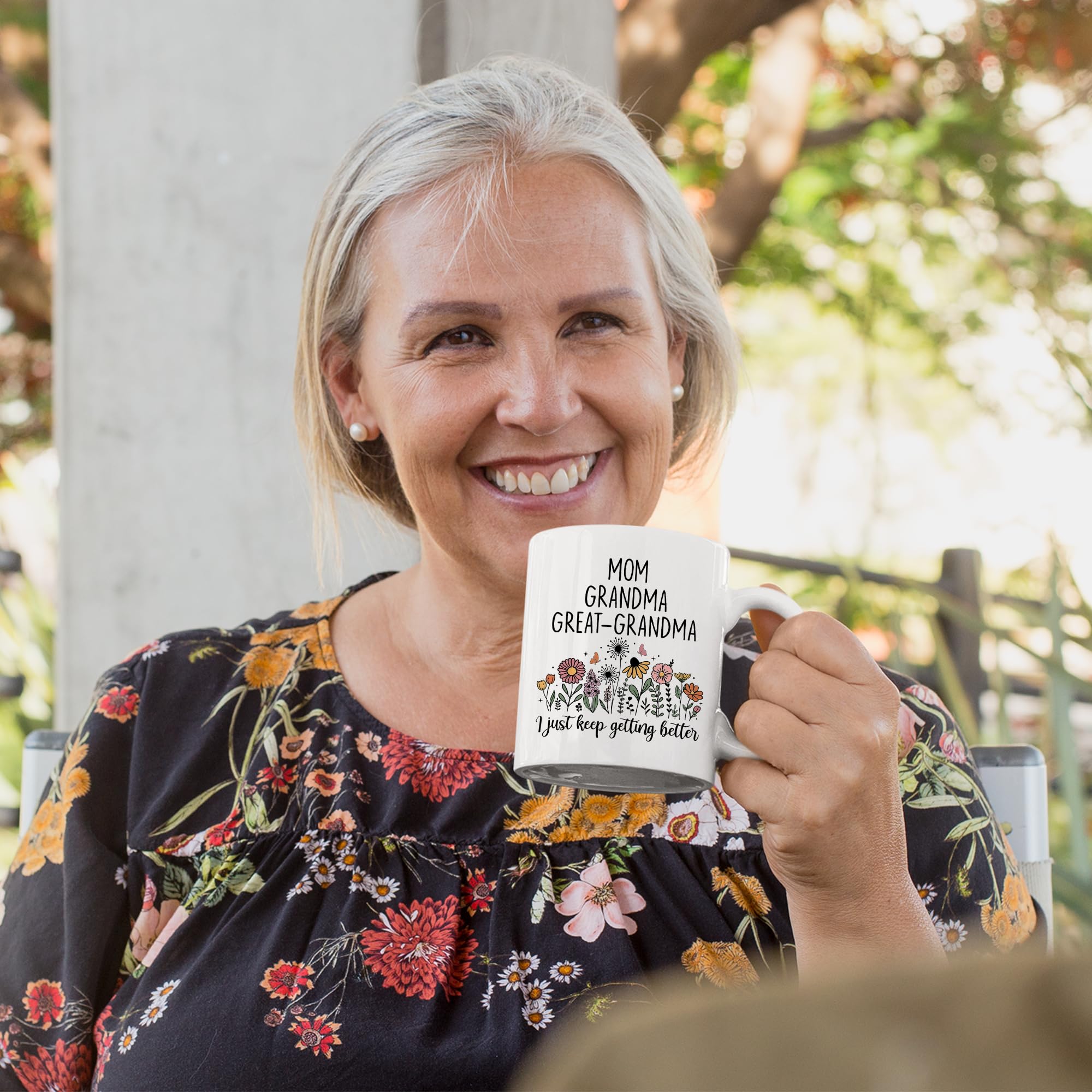 FUNITZ great grandma mug closeup print, vibrant colors for holiday gifting