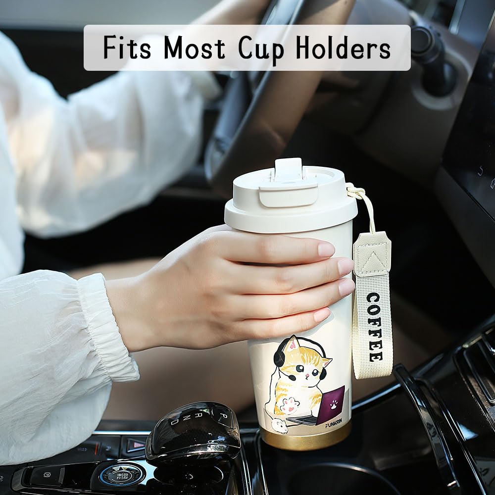 Funkrin mug fits most cup holders, ideal for commuting.