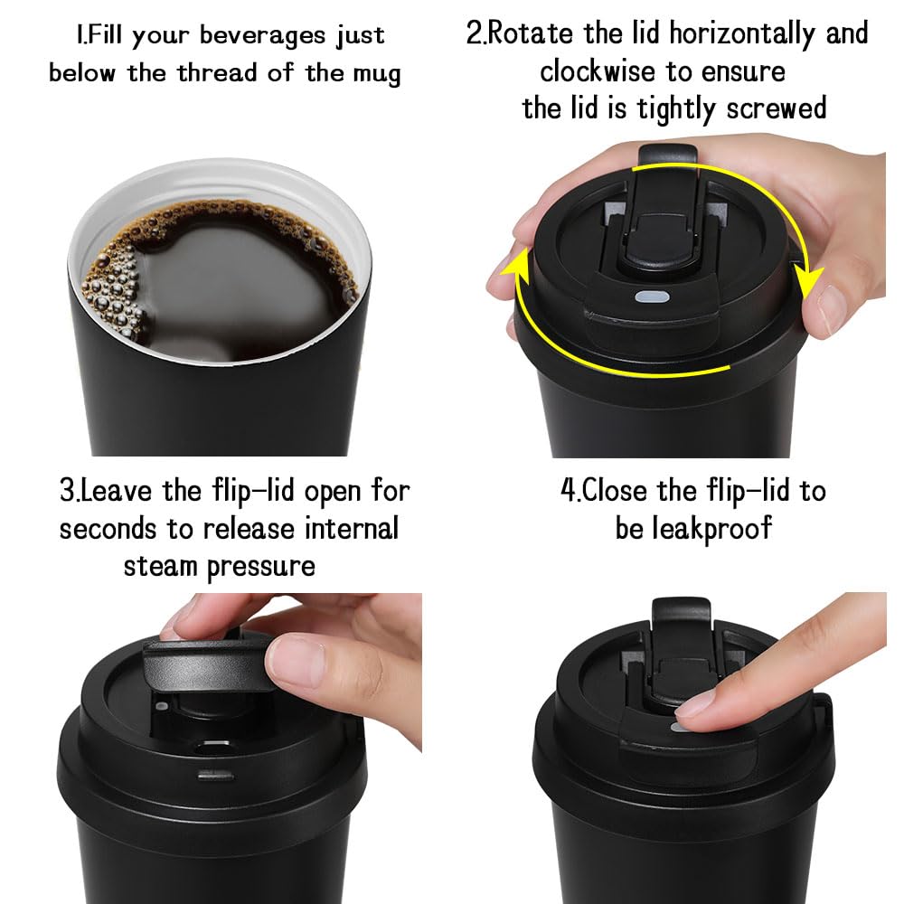Close up of leak proof flip lid on Funkrin mug for secure transport.