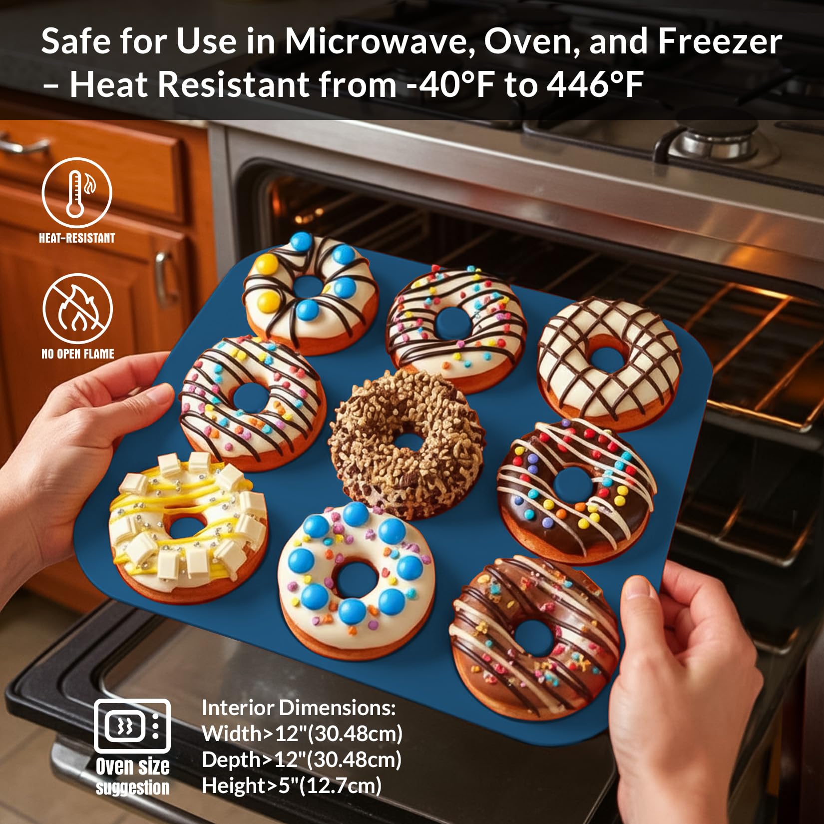 FUNLAVIE dishwasher-safe silicone donut molds simplify cleanup.