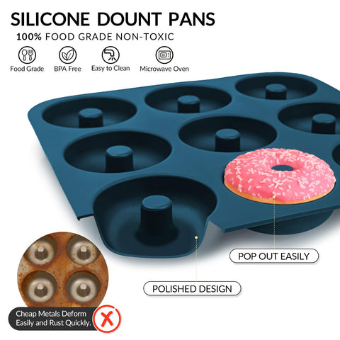 FUNLAVIE non-stick silicone donut molds promote effortless release.