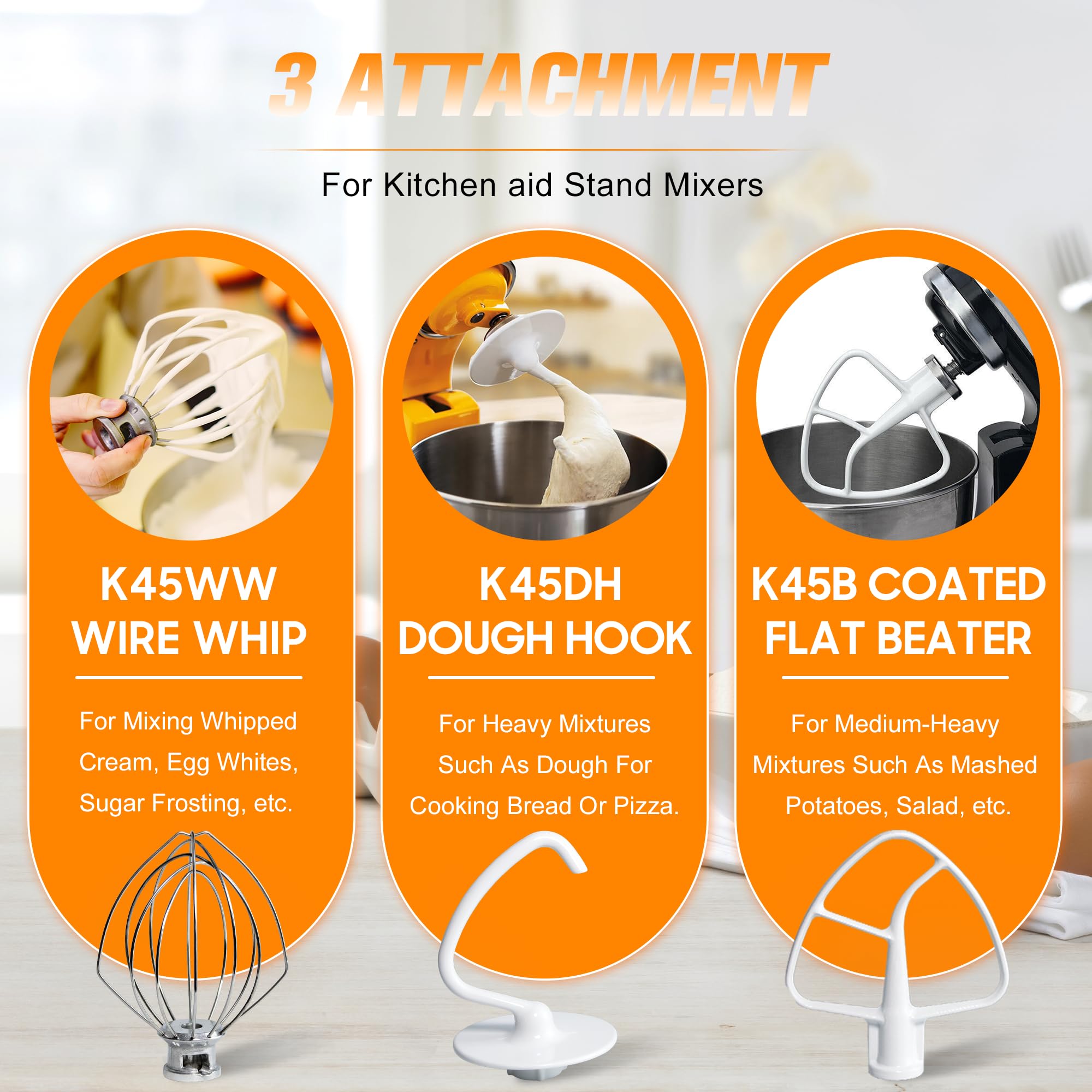 Funmit K45DH dough hook for thorough kneading of yeasted doughs.