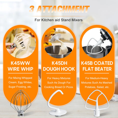 Funmit K45DH dough hook for thorough kneading of yeasted doughs.