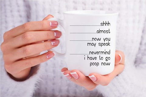 Funnwear Shh mug makes a gift idea for birthdays or coworkers.