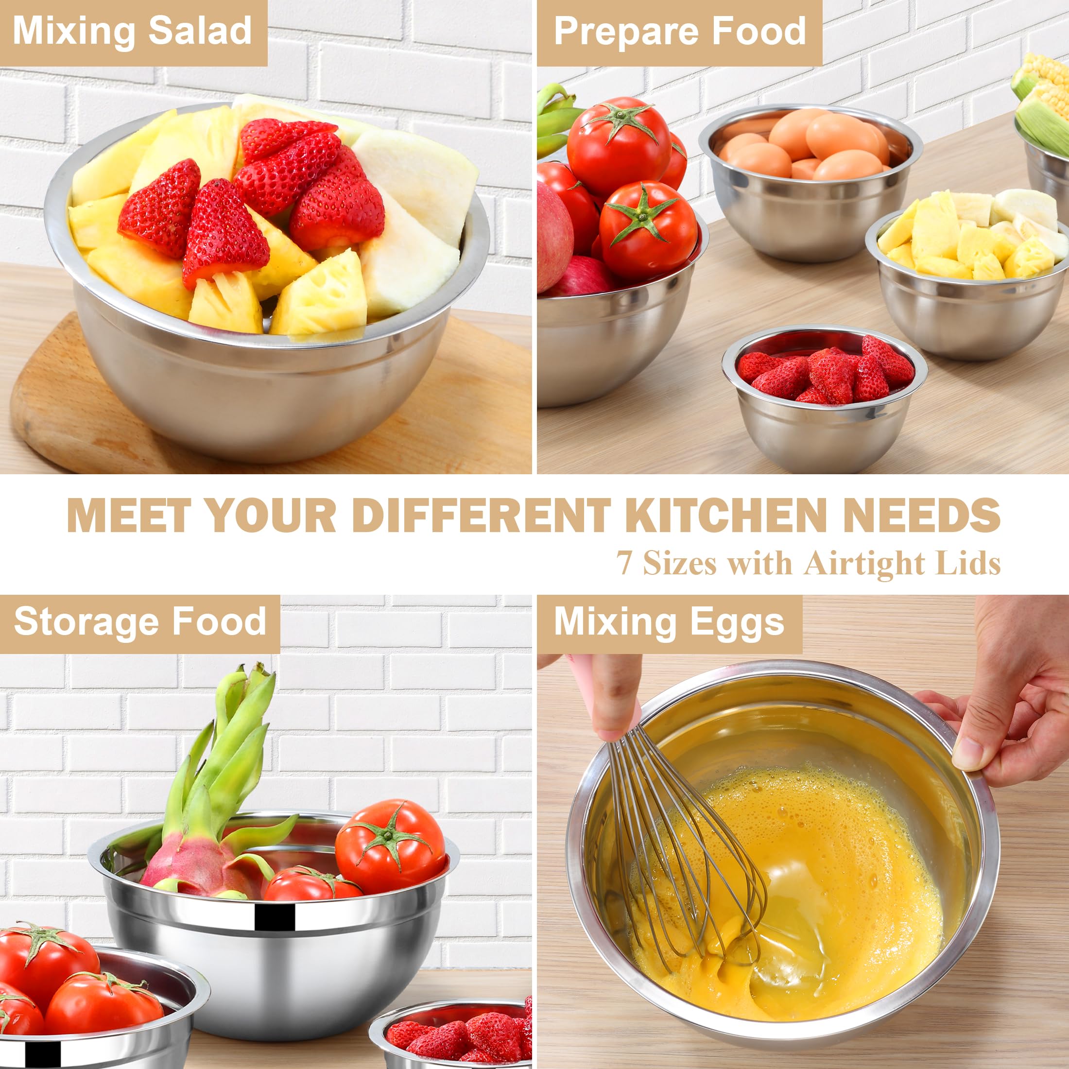 Funnydin 2.1qt bowl ideal for salads and fruit prep.