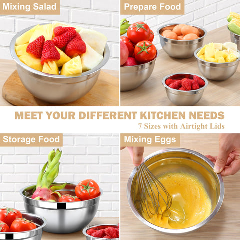 Funnydin 2.1qt bowl ideal for salads and fruit prep.