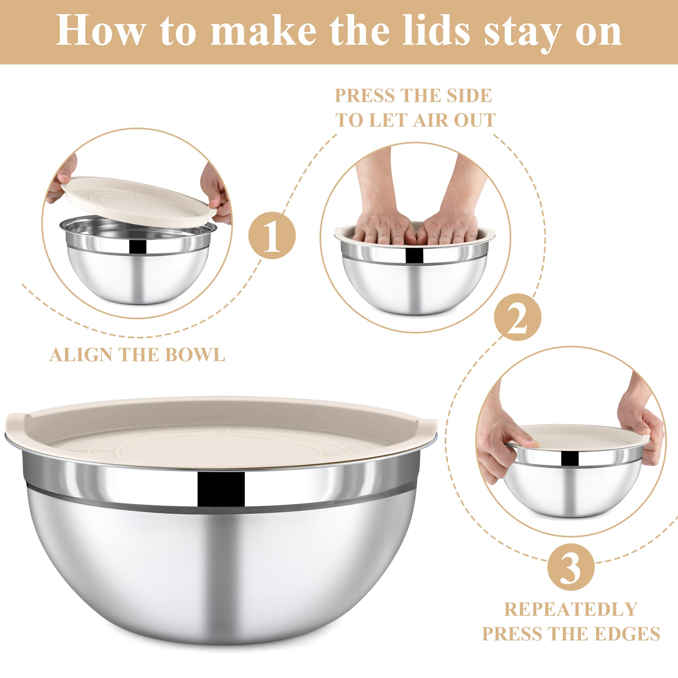 Funnydin 4-5qt lidded mixing bowl for storing leftovers and prep.