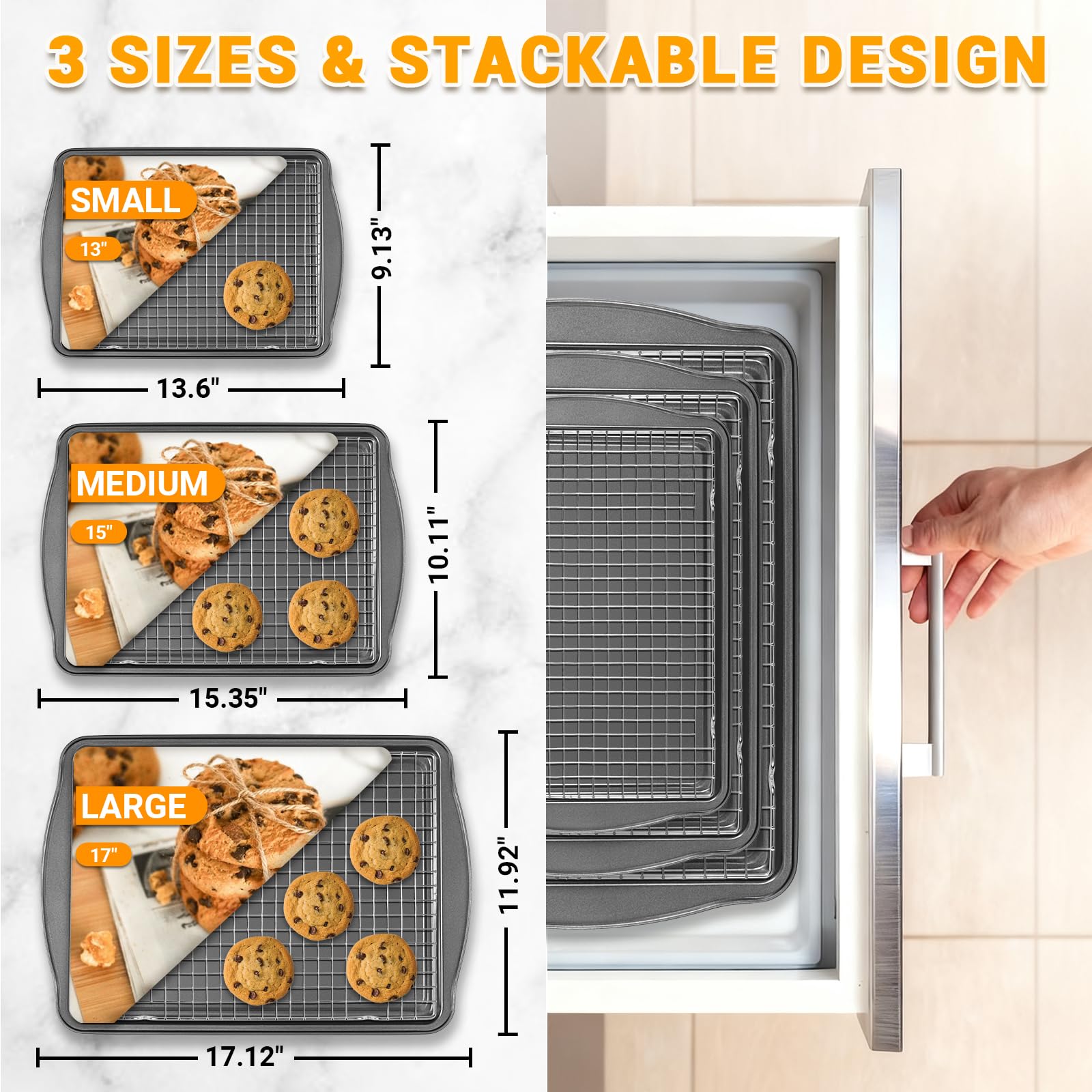 Funnydin 17-inch baking pan close-up highlighting large cooking surface