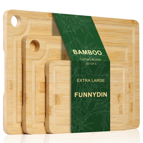 Funnydin bamboo cutting board 9x6 inch compact prep surface for fruit slicing