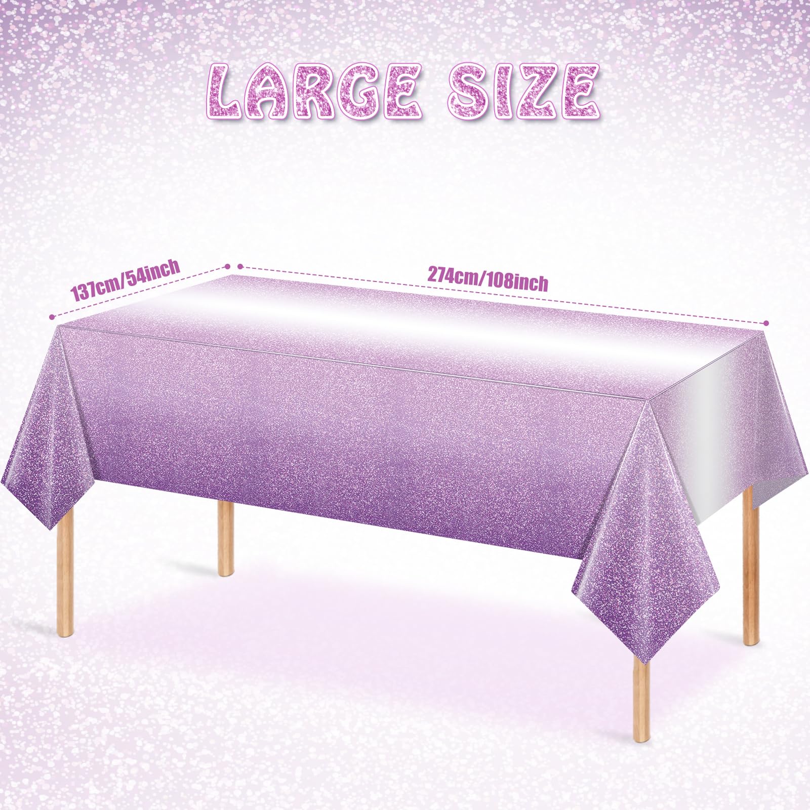 Gradient purple dots design adds elegant sparkle to events.