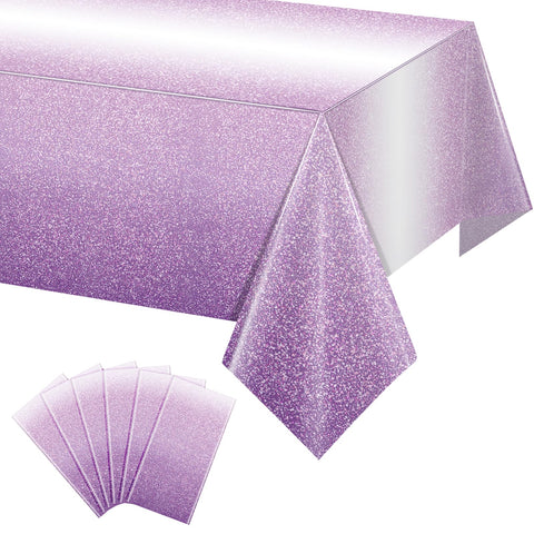 FunnyPars ombre purple tablecloths, 6-pack, 54x108 inches, for rectangular tables.
